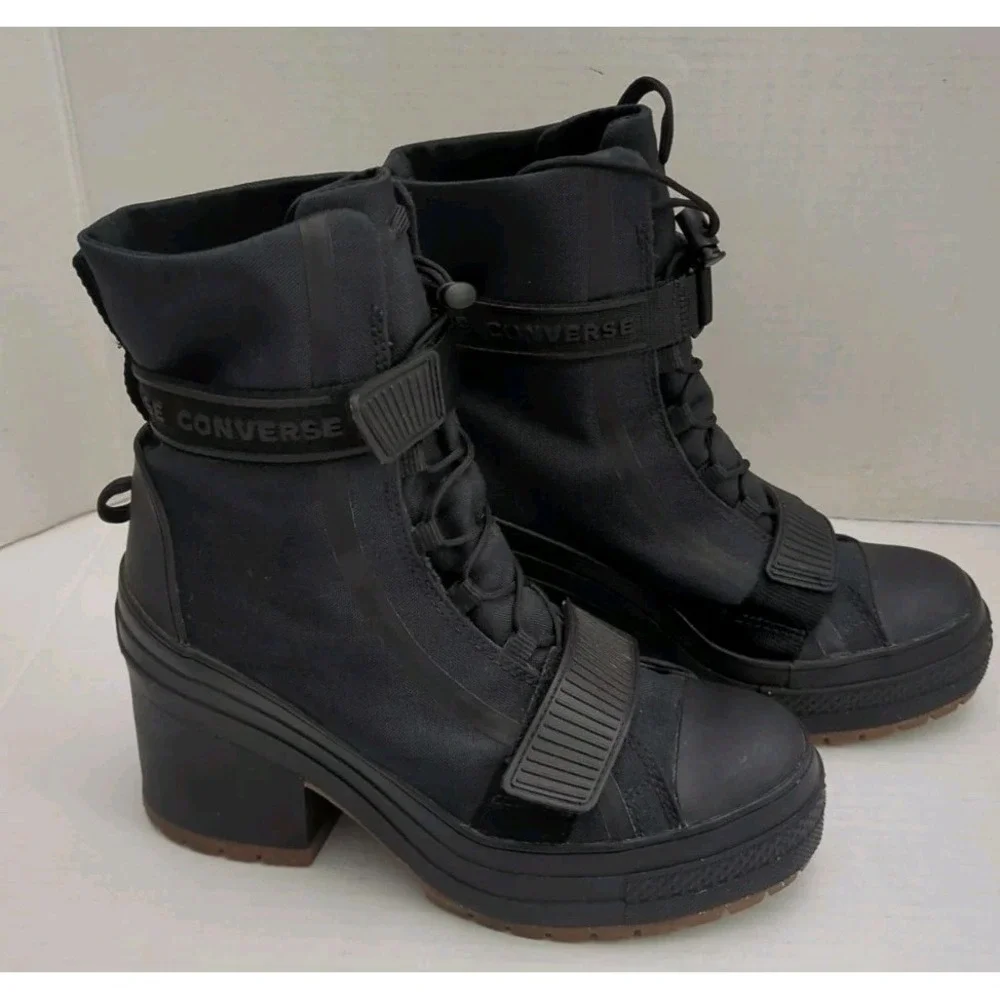Converse Black Lace Up Boots - Picture 3 of 14